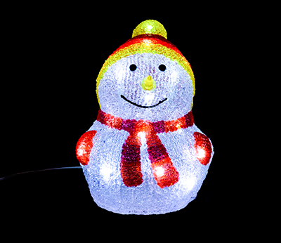 Muñeco de nieve acrílico 3D 20LED tamaño 18x17,5x23cm DD-3012