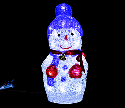 Muñeco de nieve acrílico 3D 40LED tamaño 15x14x35cm DD-3014