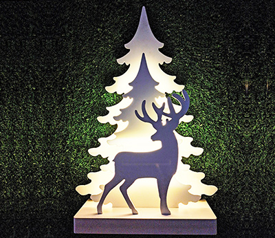 Arbol tablero PVC con ciervo 59LED tamaño53x16x78cm DD-3019